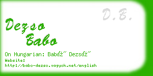 dezso babo business card